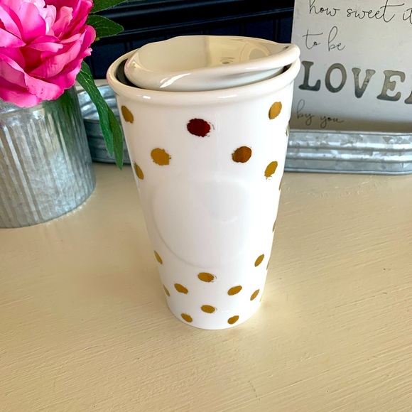 Starbucks Gold Dot Ceramic Tumbler - Picture 1 of 3